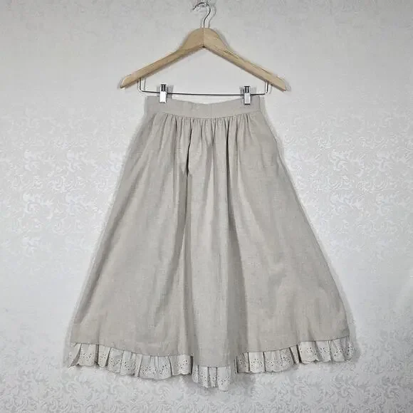 Vintage Cream Midi Skirt - Picture 9 of 13